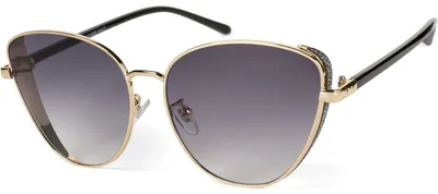 Produktbild von styleBREAKER Damen Cateye Sonnenbrille Glitzer, Gold/Grau