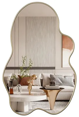 Immagine prodotto di Specchio da parete asimmetrico, 60x90 cm, forma irregolare, colore oro