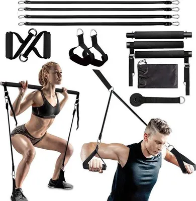 Image de Kit d'entraînement Pilates avec bandes de résistance - Entraînement à domicile