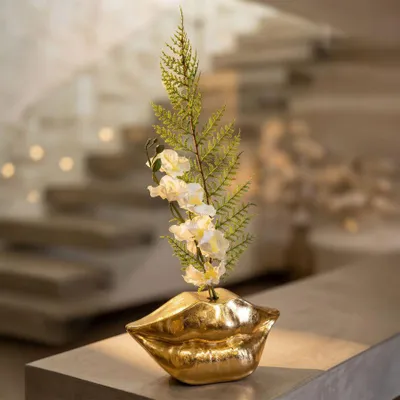 Immagine prodotto di Mauro Ferretti vaso con labbro 23x8x12 cm oro