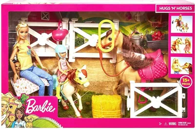 Image de Barbie Equitation avec Barbie (blonde), Chelsea, un cheval et un poney