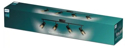 Produktbild von Philips Palms Decken-/Wandspot 4x, Schienenlichtschranke, E14, 4 Glühbirne(n), LED, 220-240 V, Schwarz