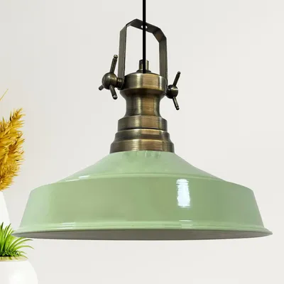 Produktbild von Hängelampe Industrial Asletl Pendelleuchte 40 cm - Minzgrün