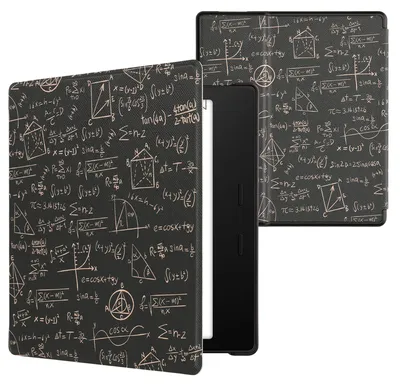 Produktbild von kwmobile Schutzhülle für Amazon Kindle Oasis 10. Generation Hülle - eReader Flip Case mit Auto Sleep Funktion - Gleichung mit Grün Gelb