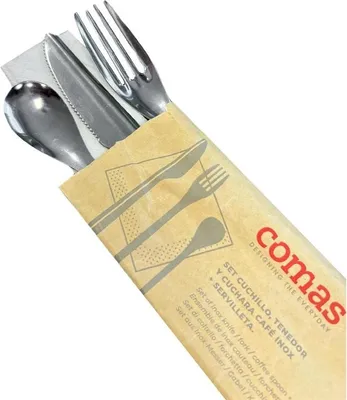 Produktbild von Comas Set Chuchillo Tenedor Einwegbesteck aus Edelstahl (50 Stück)