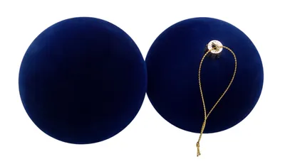 Produktbild von BURI Samt-Weihnachtsbaumkugeln 2er-Set 10cm Christbaumkugel Baumschmuck Dekokugel, Farbe:blau