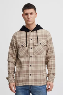 Produktbild von !Solid SDZachary Overshirt Herren Übergangsjacke Jacke Überhemd Hemdjacke Karierte Wollige Optik Brusttaschen Hochwertige Baumwoll-Qualität mit Kapuze