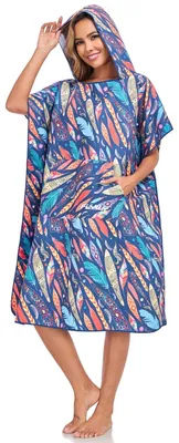 Productafbeelding van Microvezel poncho met capuchon - Lichtgewicht en sneldrogend