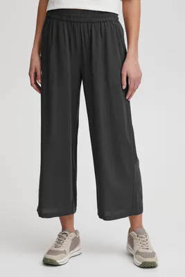 Produktbild von OXMO OXELISABETH Damen Hose Stoffhose Culotte Hose aus hochwertiger Viscose mit elastischem Bund Wide Leg Loose-Fit