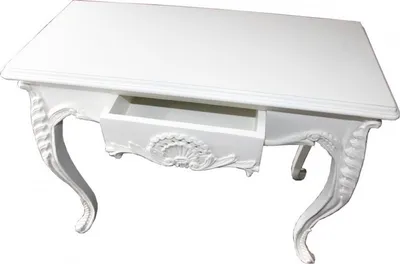 Produktbild von Casa Padrino Konsolentisch Weiß mit Schublade - Massivholz Damen Schreibtisch im Antik Stil - 101 x 44 x 84 cm