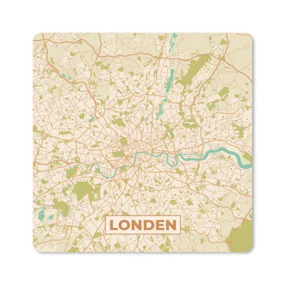 Produktbild von MuchoWow® Mauspad Mousepad London - Stadtplan - Vintage - Karte 20x20 cm - Mousepads - Maus Mat - Pad - Mausunterlage - Desk Mat - Bureauartikeln