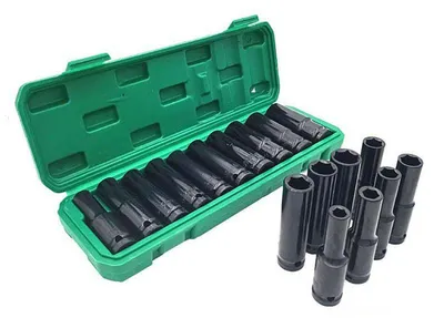 Produktbild von 10 Stück 1/2 Steckschlüsselsatz 10 mm bis 24 mm Sechskantschraubenschnittstelle Elektroschrauber Druckluftbohrer Schlagschrauber