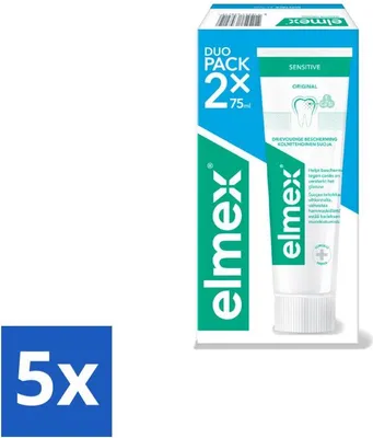 Image de Dentifrice Elmex - Sensitive Duo Pack - Dents sensibles - 2 x 75 ml - Lot avantageux - 5 pièces