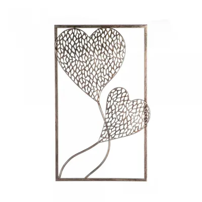Produktbild von Casablanca Wandrelief, rechteckig, "2 Purley Hearts", Herzmotiv, Metall, silberfarben, , B. 30 cm, H. 50 cm 74992