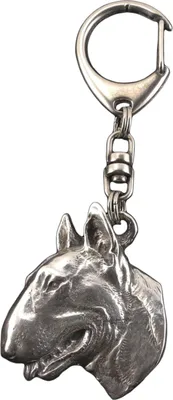 Produktbild von Bull Terrier, Bullterrier II - Versilberter Schlüsselanhänger mit Hund, Handtaschen-Dekoration, Rucksack-Anhänger der Marke Art-Dog