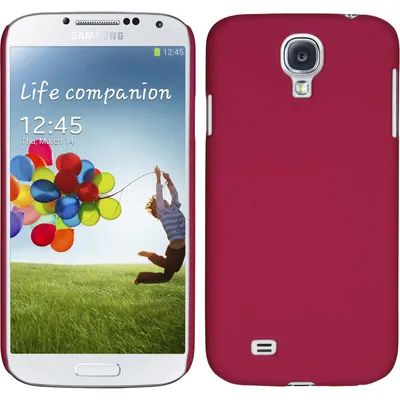 Produktbild von PhoneNatic Case kompatibel mit Samsung Galaxy S4 - Hülle pink gummiert Hard-case + 2 Schutzfolien