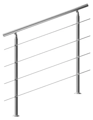 Produktbild von MONZANA® Treppengeländer Edelstahl Pflegeleicht 120cm mit 4 Querstreben Innen und Außen Handlauf Geländer Brüstung Balkon