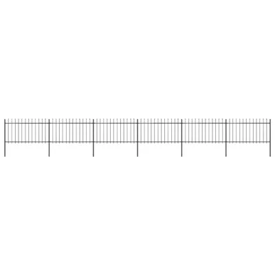 Produktbild von The Living Store Gartenzaun mit Speerspitzen Stahl 10,2 x 1 m Schwarz