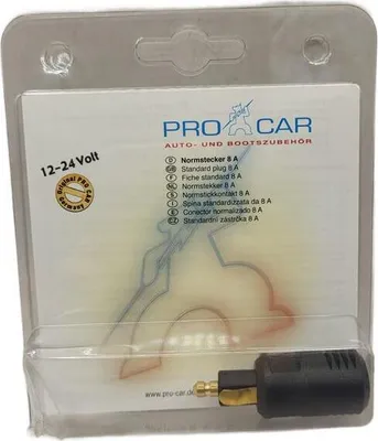 Produktbild von Pro Car 65014 Normstecker mit Lötkontakten und zwangsgeführter Zugentlastung 8 A, Schwarz - passend für alle Normsteckdosen nach DIN EN ISO 4165