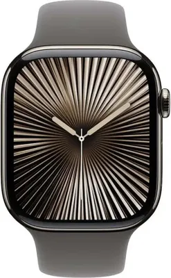 Immagine prodotto di Apple Watch S10 Cellular 46mm in titanio naturale con cinturino sportivo grigio pietra - M/L