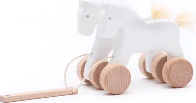 Imagen del producto de Bajo Lernspielzeug: Dos caballos de madera para niños
