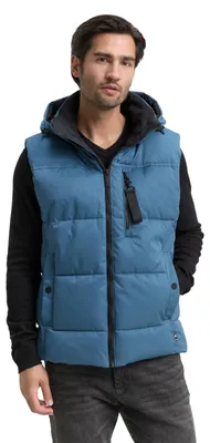 Immagine prodotto di TOM TAILOR, gilet imbottito da uomo con cappuccio removibile
