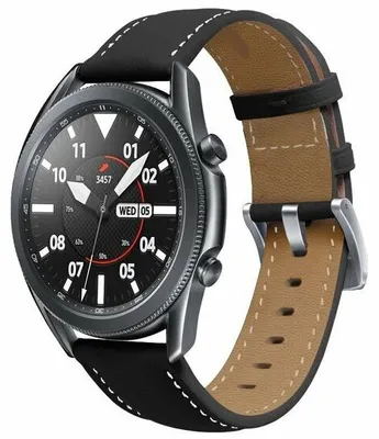Produktbild von By Qubix Premium Leather Armband - Schwarz - passend für Samsung Galaxy Watch 6 - 40 mm & 44 mm