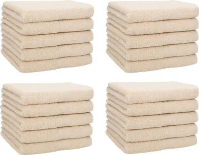 Produktbild von Betz 20 Stück Gästetücher 30x50 cm PREMIUM 100% Baumwolle Set  Farbe: sand
