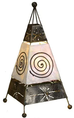 Immagine prodotto di Lampada da tavolo in metallo con decorazioni a spirale, altezza 40 cm