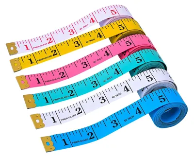 6 weiche Maßbänder, doppelseitig, 150 cm, Näh- und Körpermaßband