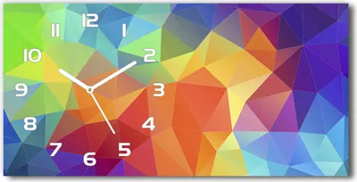 Produktbild von Wanduhr aus Glas – 60x30 cm - Glasbild - Glasuhr - Gehärtetes Glas - weisse-zeiger - Geometrischer Hintergrund
