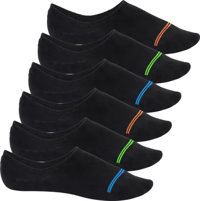 Produktbild von Footstar Damen und Herren Füßlinge (6 Paar) No Show Footies mit Anti-Slip - Sneak-it! - Schwarz-Neon 43-46