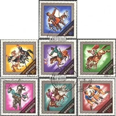 Produktbild von Briefmarken Mongolei 1974 Mi 864-870 (kompl.Ausg.) gestempelt Nationalfeier Naadam
