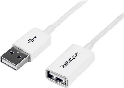 Obrázek produktu pro StarTech.com USBEXTPAA1MW, 1 m, USB A, USB A, USB 2.0, 0,48 Gbit/s, Bílá
