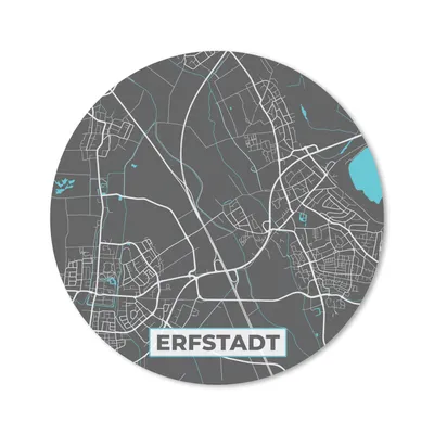 Produktbild von MuchoWow® Mauspad Mousepad Deutschland - Blau - Erfstadt - Stadtplan - Karte 50x50 cm - Mousepads - Maus Mat - Pad - Mausunterlage - Vinyl