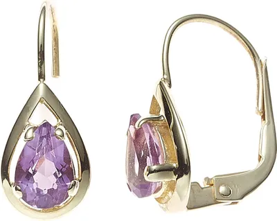 Produktbild von JOBO Boutons 333 Gold Gelbgold 2 Amethyste Ohrringe Ohrhänger