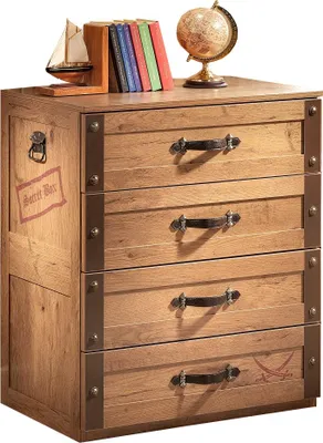 Produktbild von Cilek PIRATE Kommode mit 4 Soft-Close Schubkästen, Piratenmotiv, B/H/T 66x82x48 cm