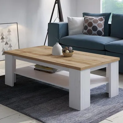 Image de Carlazzo - Table basse, 130x67x41h cm Blanc, un Compartiment