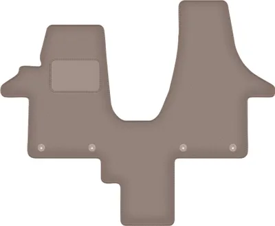 Image de Tapis de sol en velours pour VW Transporter T5 Caravelle 2os (2003-2015) - tapis de sol avant LUX beige (2 pièces)