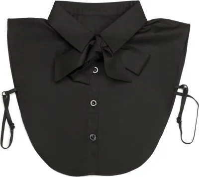 Produktbild von styleBREAKER Damen Blusenkragen Einsatz mit Knopfleiste und Schleife, Kragen für Blusen und Pullover, Schluppenbluse 08020003