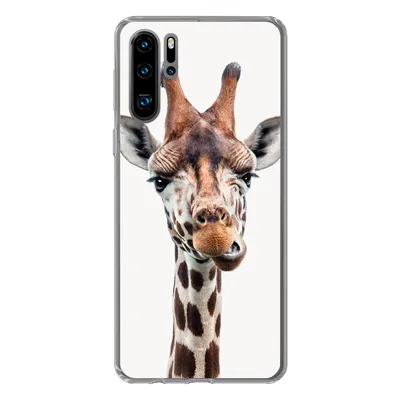 Produktbild von MuchoWow® Handyhülle Schutzhülle Hülle für Huawei P30 Pro Jungen - Giraffe - Tiere - Kopf - Porträt - Kind - Mädchen Silikon Softcase Handy Hülle - Schutzdeckel