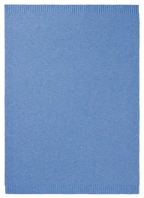 Produktbild von Biederlack Plaid mit Patentrand Lovely & Sweet Farbe Wool Knit blue Größe 75 x 100