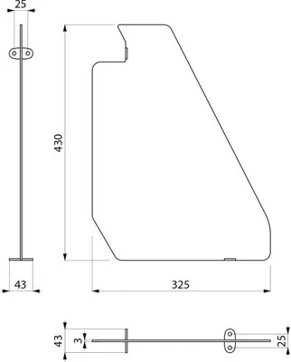 Produktbild von Delabie Schamwand für Urinalrinne wandhängend Edst. 1.4301 sat
