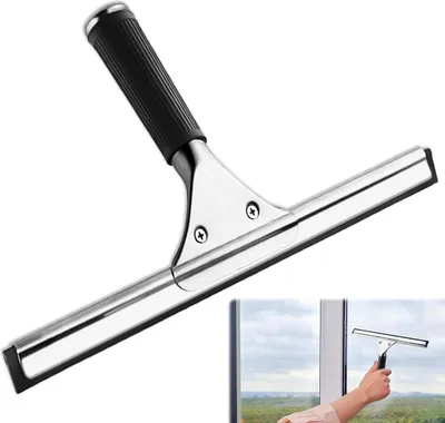 Produktbild von Fensterabzieher Profi: 35cm Edelstahl Fensterwischer mit hochwertiger Gummilippe (Hard) Glasreinigung, Abzieher Fenster und Spiegel,Abzieher Dusche,Fensterreinigung, Duschabzieher, Fensterreiniger