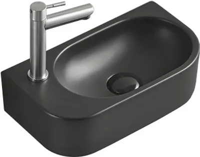 Produktbild von Mexen Viera Aufsatzwaschbecken links 40 x 21 cm, Schwarz matt - 21274085L