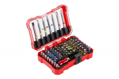 Produktbild von Bit-Set 56-teilig S2 mit magnetischem Bithalter und Schnellverschluss