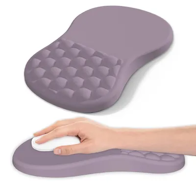 Image de Omgoods - Tapis de souris ergonomique avec repose-poignet - Violet