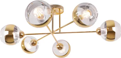 Produktbild von Asturia Gold Deckenleuchte 6 Flache Goldene Lampenschirme E27