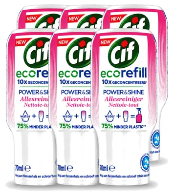 Produktbild von 6 x Cif Power & Shine Allesreiniger Ecorefill - 70 ml - Vorteilspackung - 6 Stücke