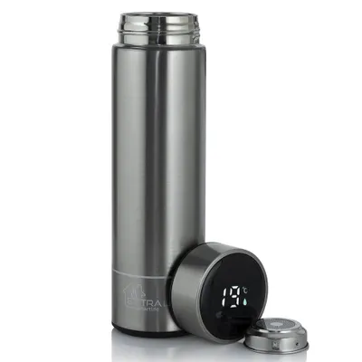 Zdjęcie produktu dla Extralink Kubek termiczny Smart Travel Mug Srebrny Termos z wyświetlaczem LED, Srebrny, Stal nierdzewna, Stal nierdzewna, Plastik, Kawa, Sok, Herbata, 12 h